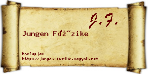 Jungen Füzike névjegykártya